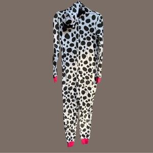 Bluenotes Black and White Polka Dot Adult Onesie Hoodie